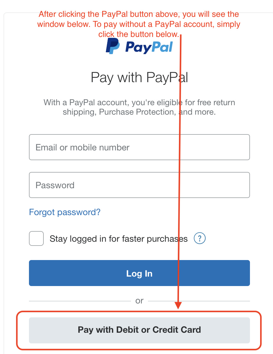 Tip for using your credit card without a paypal account
